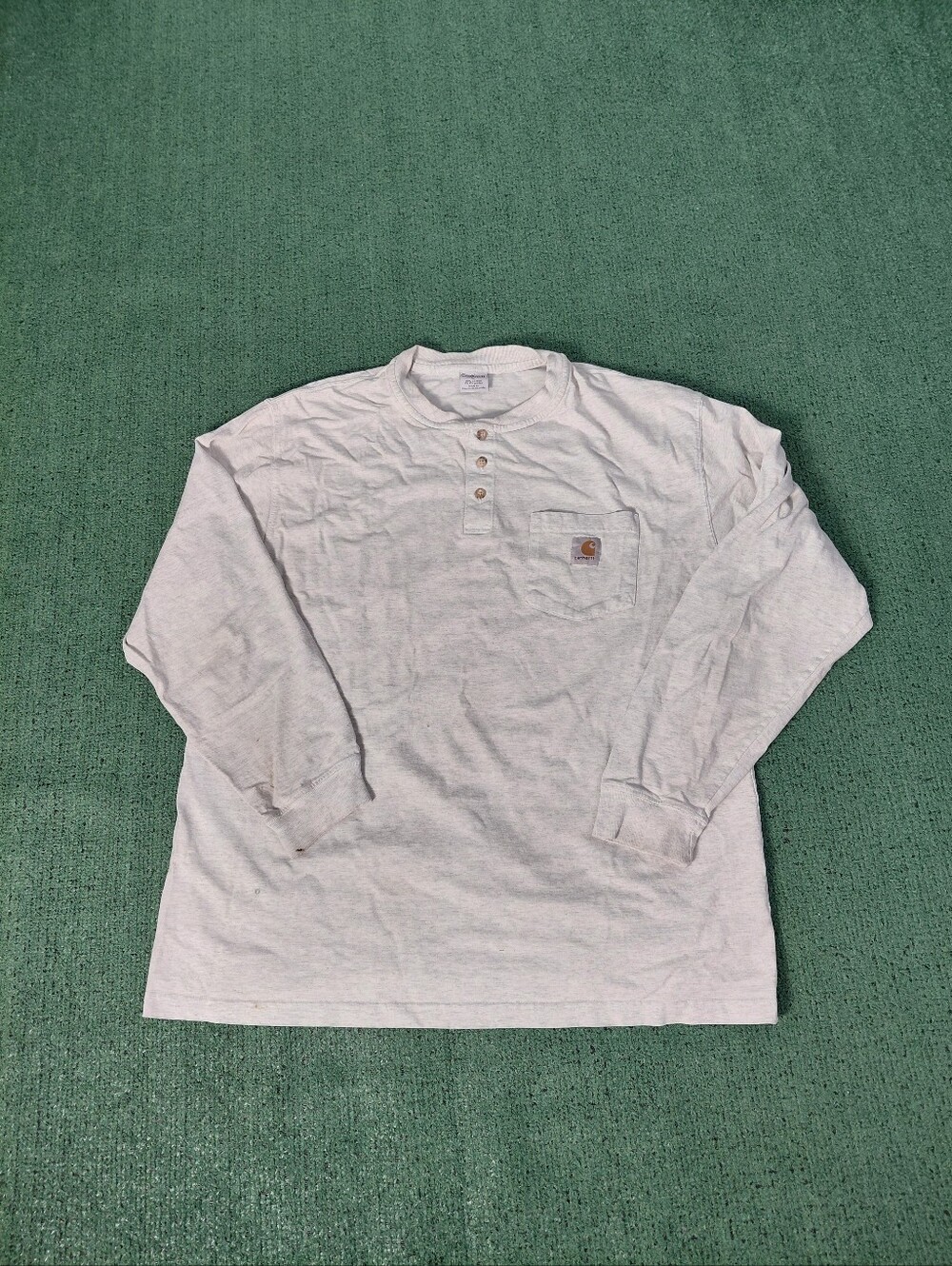 Vintage 1997 Carhartt Heavyweight Long Sleeve 1/4 Button Up 90's Heather Gray Sz
